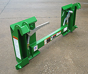 Adapter Bracket - John Deere 200X, 200CX, H120, H130, H160, D120, D160 to Skid Steer - Thumbs